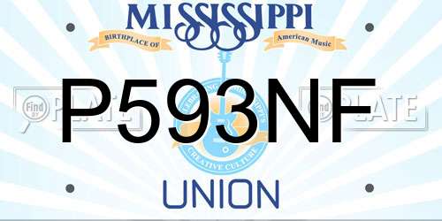 P593NF Mississippi License Plate