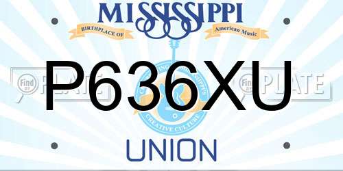 P636XU Mississippi License Plate