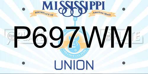 P697WM Mississippi License Plate
