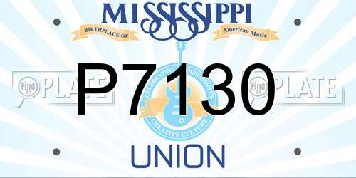 P7130 Mississippi License Plate