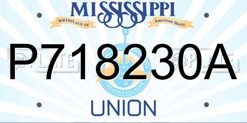 P718230A Mississippi License Plate