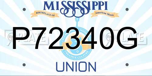 P72340G Mississippi License Plate