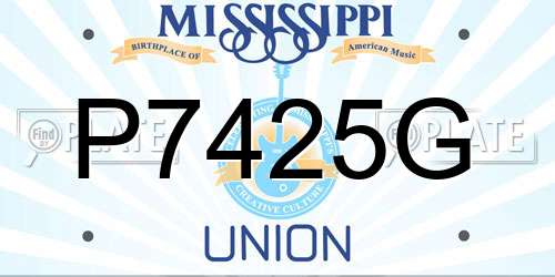 P7425G Mississippi License Plate