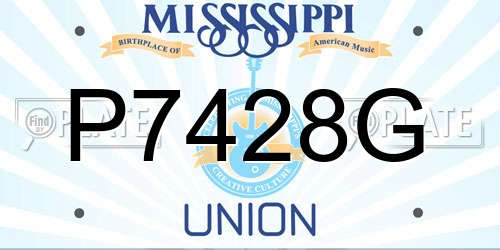 P7428G Mississippi License Plate