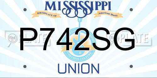 P742SG Mississippi License Plate