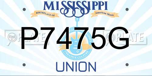 P7475G Mississippi License Plate