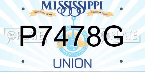 P7478G Mississippi License Plate