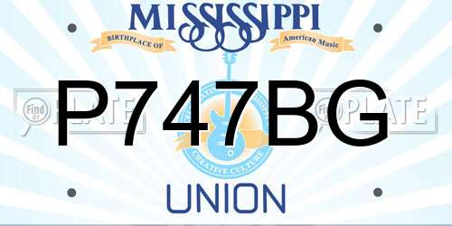 P747BG Mississippi License Plate