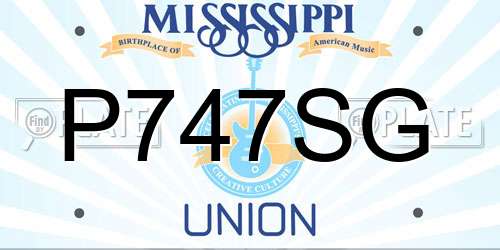 P747SG Mississippi License Plate