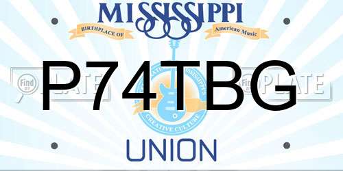 P74TBG Mississippi License Plate