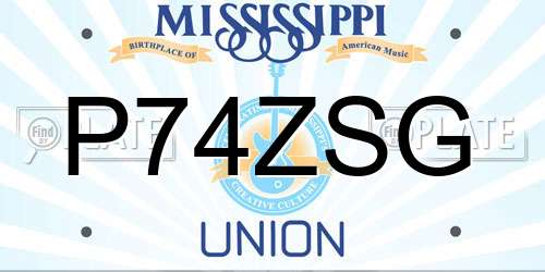 P74ZSG Mississippi License Plate