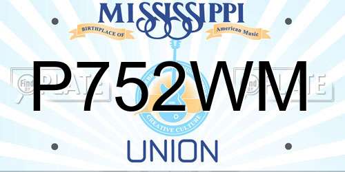 P752WM Mississippi License Plate