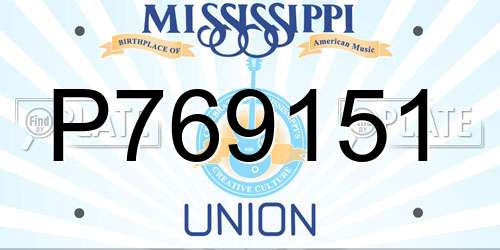 P769151 Mississippi License Plate