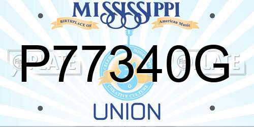 P77340G Mississippi License Plate