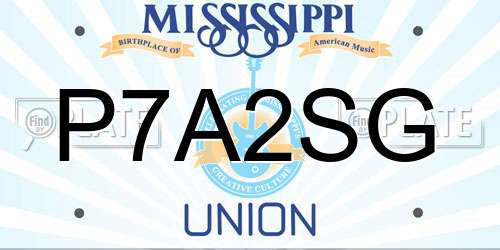 P7A2SG Mississippi License Plate