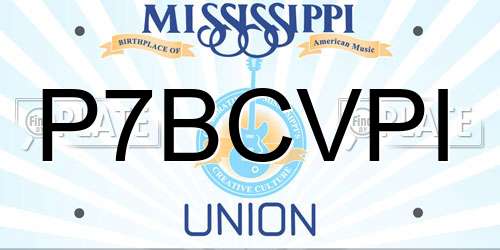 P7BCVPI Mississippi License Plate