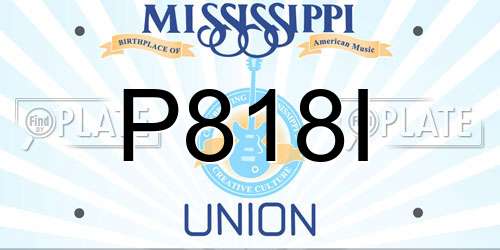 P818I Mississippi License Plate