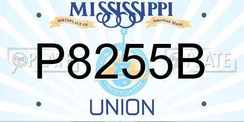P8255B Mississippi License Plate