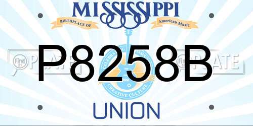 P8258B Mississippi License Plate