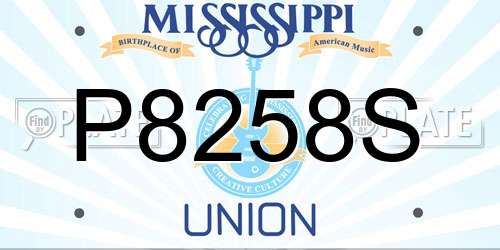 P8258S Mississippi License Plate