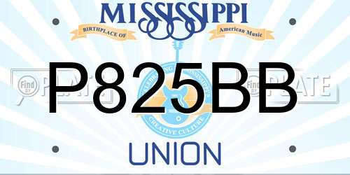 P825BB Mississippi License Plate