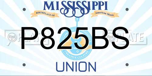 P825BS Mississippi License Plate