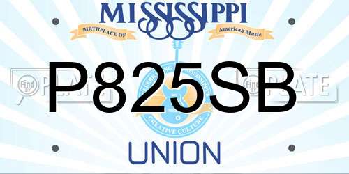 P825SB Mississippi License Plate