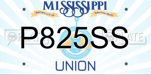 P825SS Mississippi License Plate
