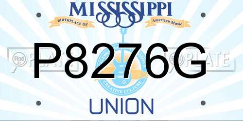 P8276G Mississippi License Plate