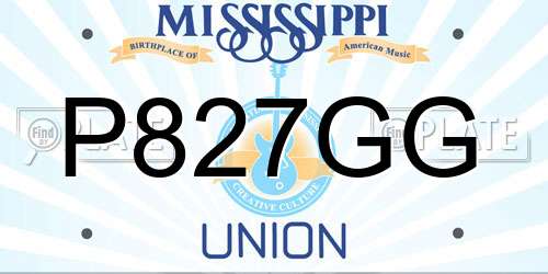 P827GG Mississippi License Plate