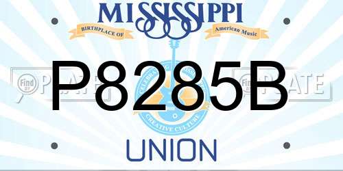 P8285B Mississippi License Plate