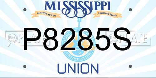 P8285S Mississippi License Plate