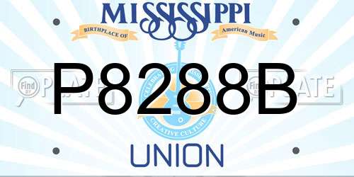 P8288B Mississippi License Plate