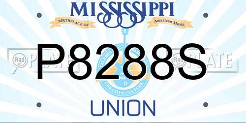 P8288S Mississippi License Plate
