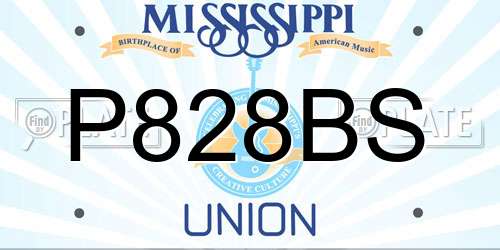 P828BS Mississippi License Plate