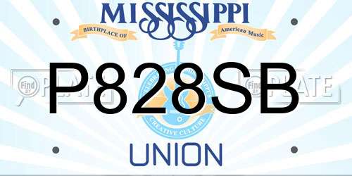 P828SB Mississippi License Plate