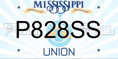 P828SS Mississippi License Plate
