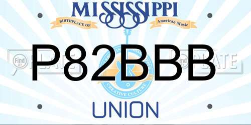P82BBB Mississippi License Plate