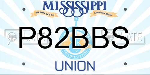 P82BBS Mississippi License Plate