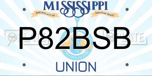 P82BSB Mississippi License Plate