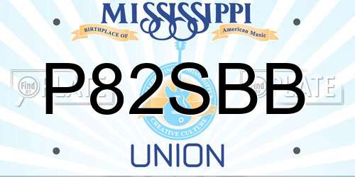P82SBB Mississippi License Plate