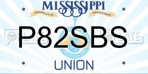 P82SBS Mississippi License Plate