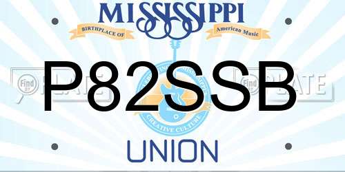 P82SSB Mississippi License Plate