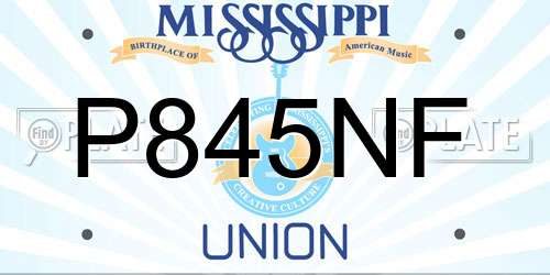 P845NF Mississippi License Plate