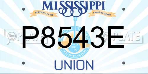 P8543E Mississippi License Plate