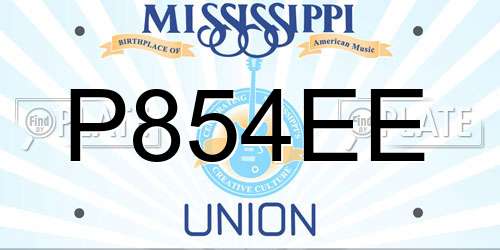 P854EE Mississippi License Plate