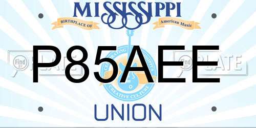 P85AEE Mississippi License Plate