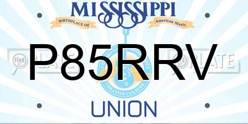 P85RRV Mississippi License Plate