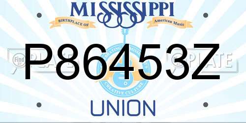 P86453Z Mississippi License Plate