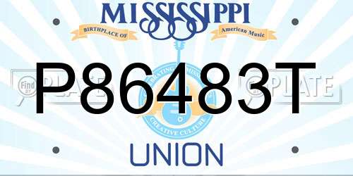 P86483T Mississippi License Plate